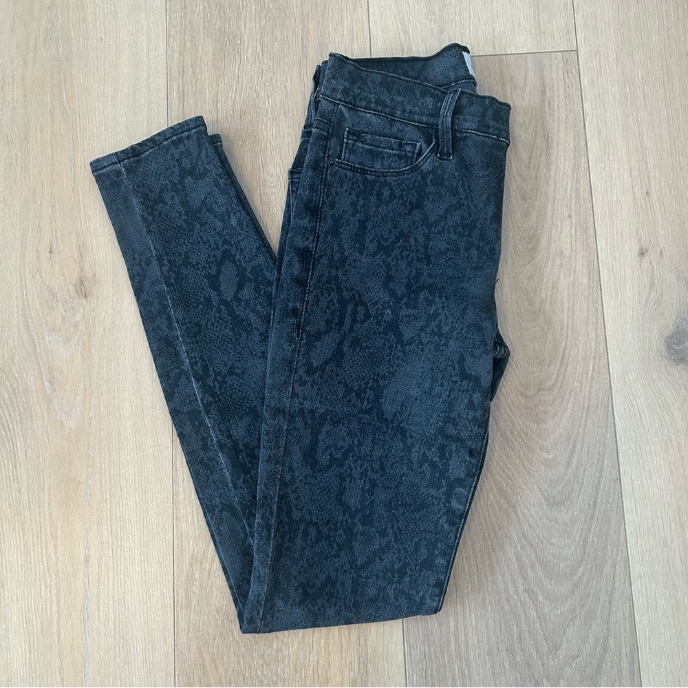 Frame Denim Women's Le Skinny de Jeanne Tonal Python Size 26
